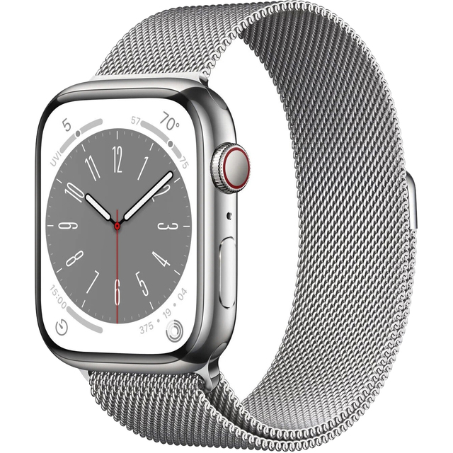 Умные часы Apple Watch Series 8 45mm Cellular Stainless Steel Case with Milanese Loop (Цвет: Silver)