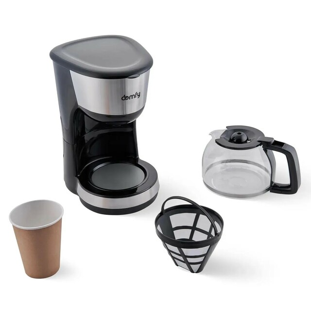 Кофеварка капельная Domfy metal DSM-CM301 (Цвет: Black / Silver) Кофеварка капельная Domfy metal DSM-CM301 (Цвет: Black / Silver)