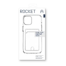 Чехол-накладка Rocket Clear Plus с отделением для карты для смартфона Apple iPhone 15 Plus (Цвет: Crystal Clear)