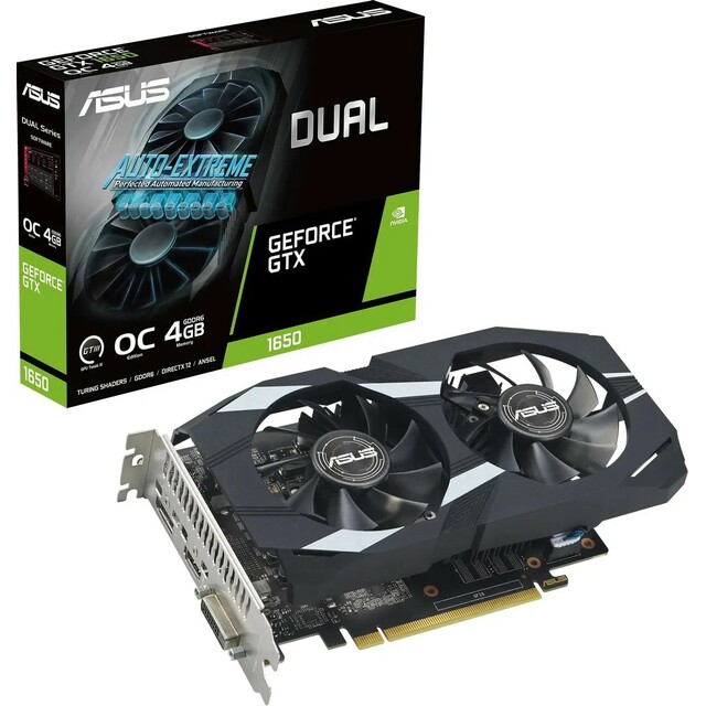 Видеокарта Asus GeForce GTX 1650 4Gb (DUAL-GTX1650-O4GD6-P-EVO)  