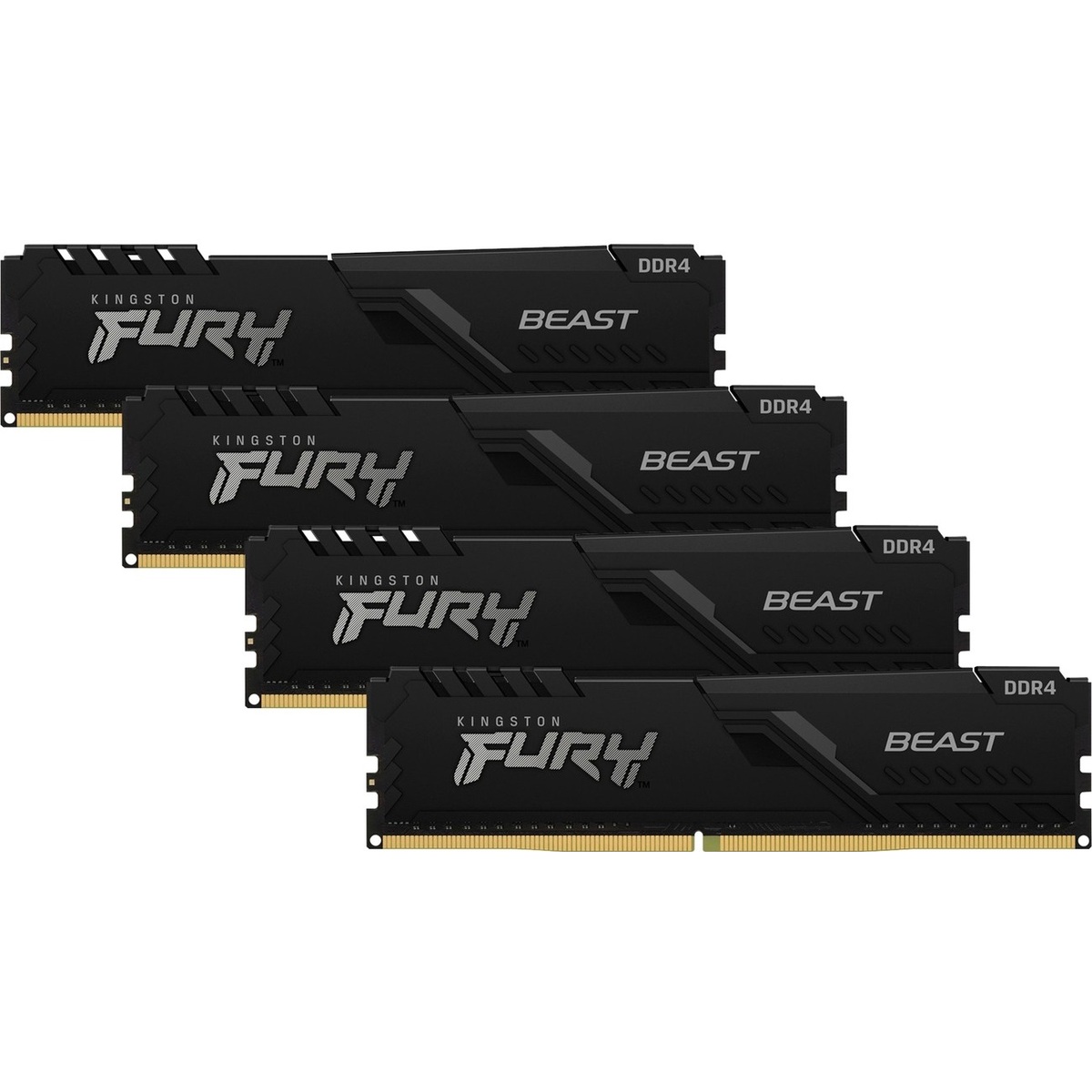 Память DDR4 4x32GB 3200MHz Kingston KF432C16BBK4/128 Fury Beast Black RTL PC4-25600 CL16 DIMM 288-pin 1.35В dual rank Ret