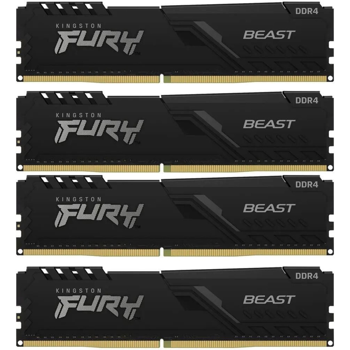 Память DDR4 4x32GB 3200MHz Kingston KF432C16BBK4/128 Fury Beast Black RTL PC4-25600 CL16 DIMM 288-pin 1.35В dual rank Ret