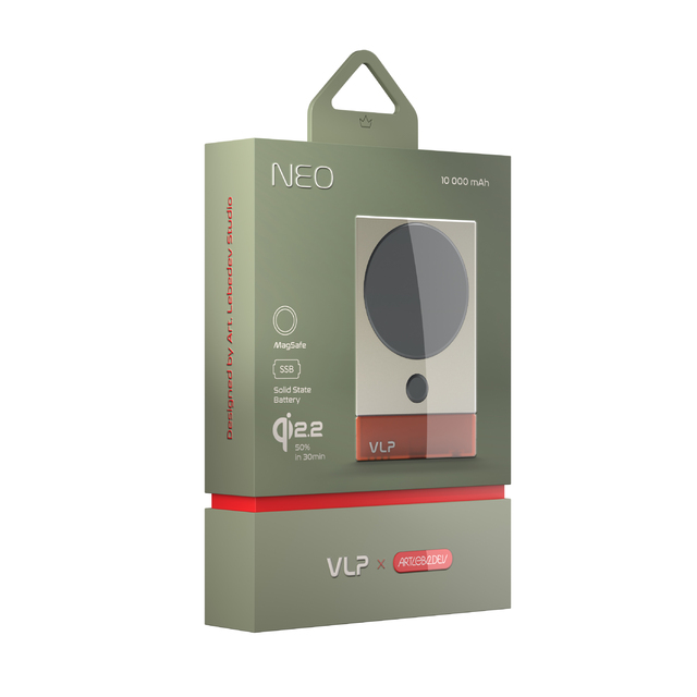 Аккумулятор внешний VLP NEO MagSafe, Qi2.2, 10000 mAh, 3A, USB-C, Amber, серый Аккумулятор внешний VLP NEO MagSafe, Qi2.2, 10000 mAh, 3A, USB-C, Amber, серый