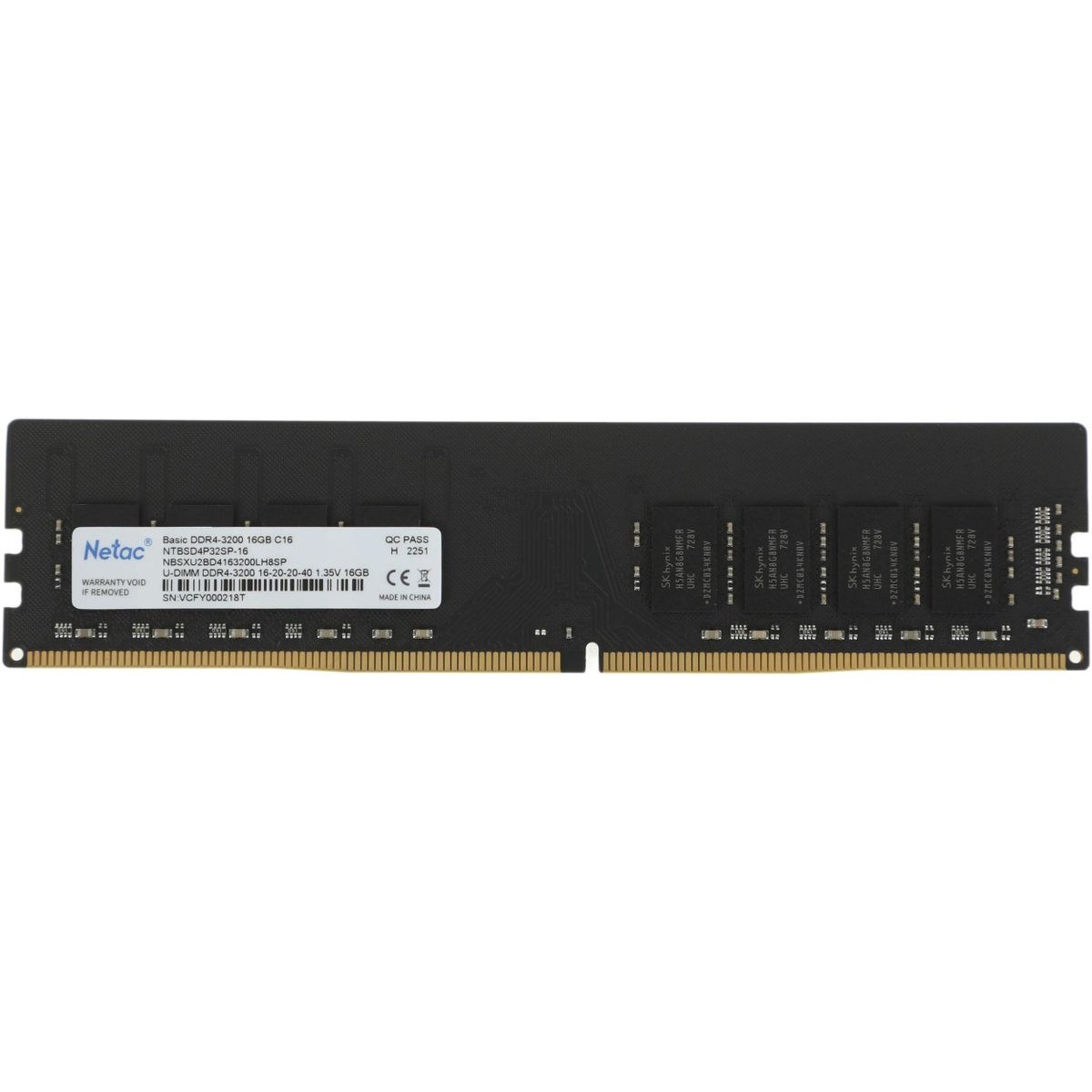 Память DDR4 16Gb 3200MHz Netac NTBSD4P32SP-16