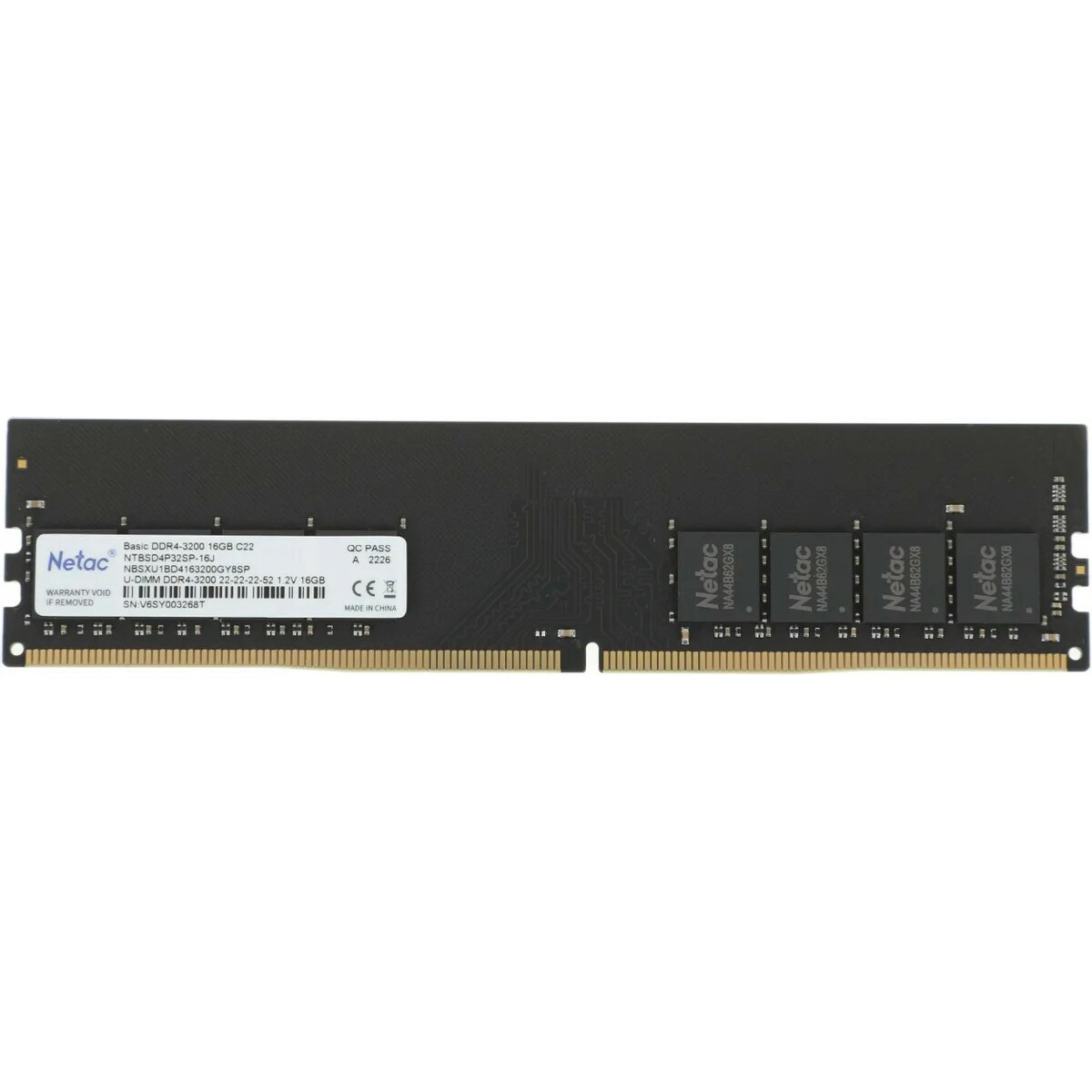 Память DDR4 16Gb 3200MHz Netac NTBSD4P32SP-16J 