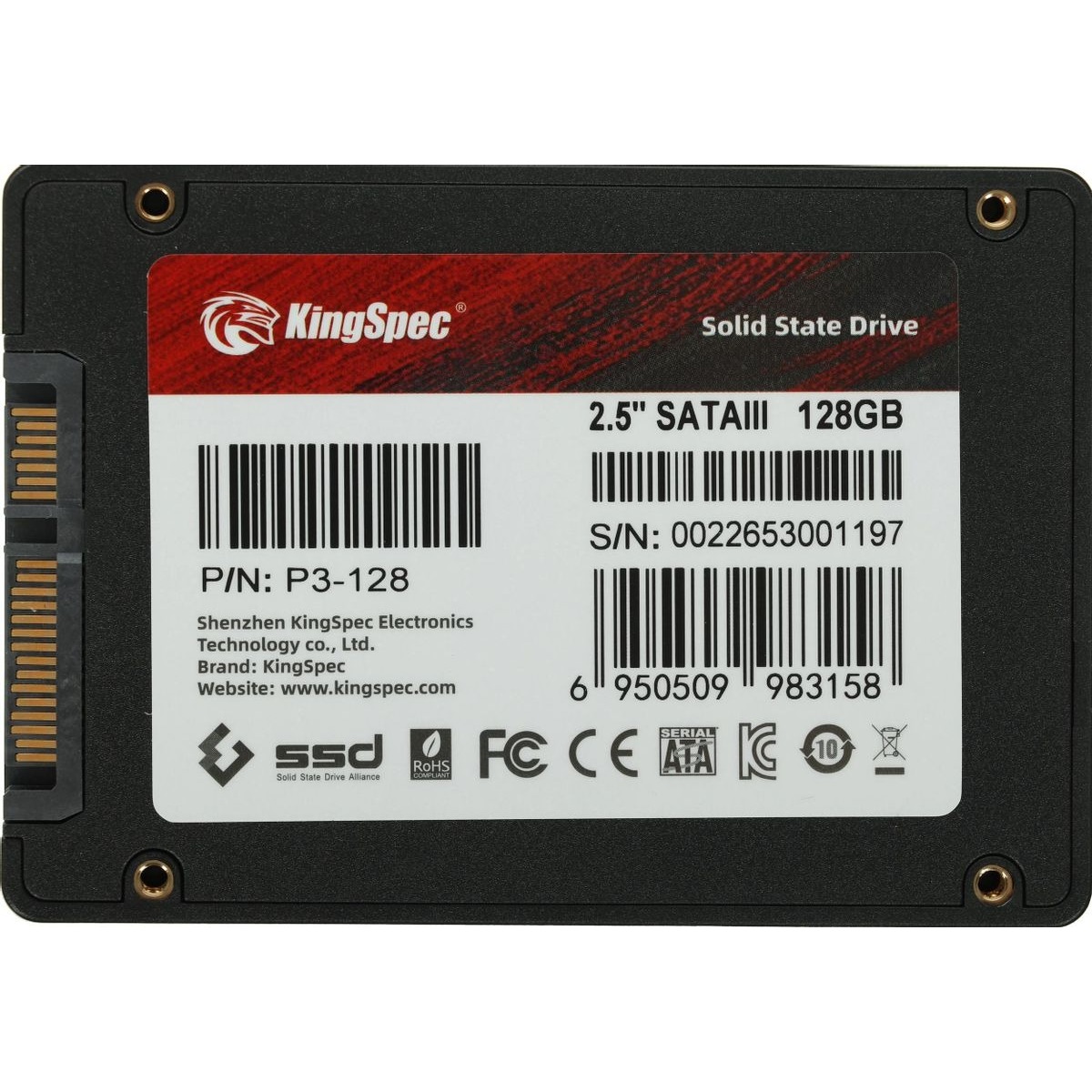 Накопитель SSD Kingspec SATA III 128Gb P3-128