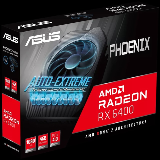 Видеокарта ASUS Radeon RX 6400 Phoenix 4Gb (PH-RX6400-4G)