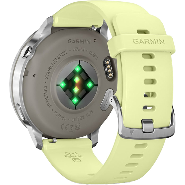 Умные Часы Garmin Venu 4 45mm (Цвет: Silver / Citron Silicone)
