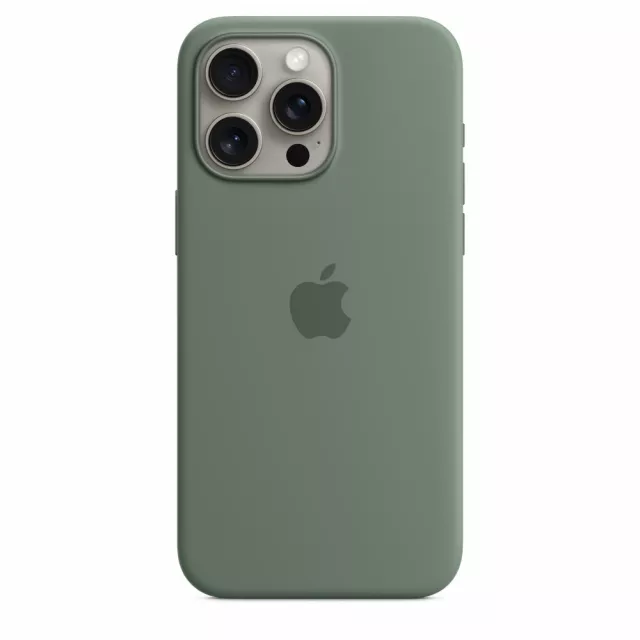 Чехол-накладка Apple Silicone Case with MagSafe для смартфона Apple iPhone 15 Pro Max (Цвет: Cypress)