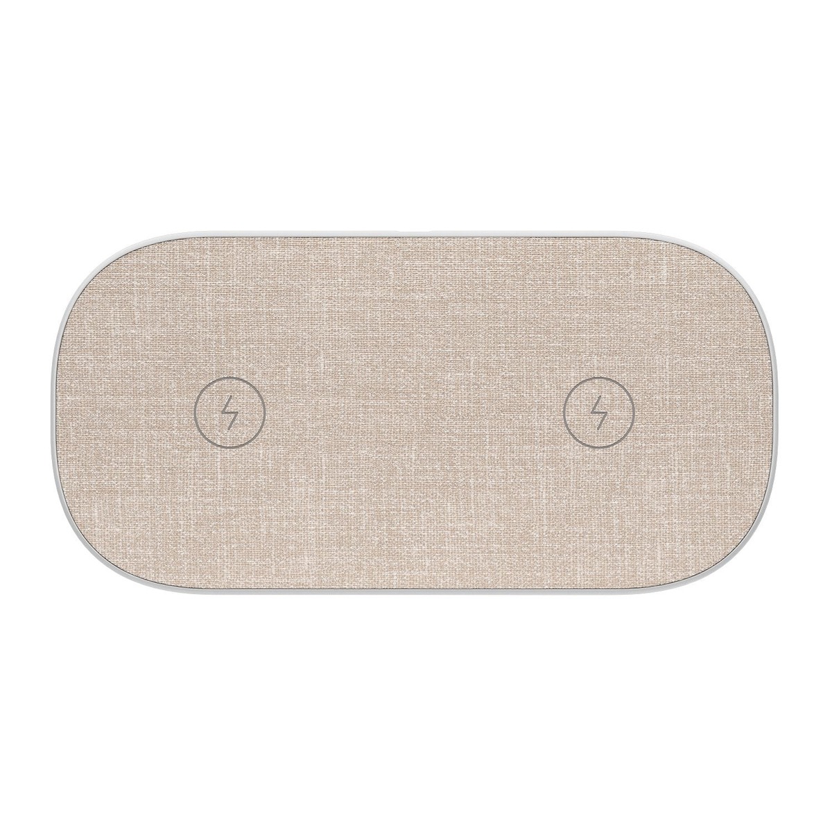 Беспроводное зарядное устройство uBear Stream 2in1 Wireless Charger c быстрой зарядкой 2x10W (Цвет: Beige)