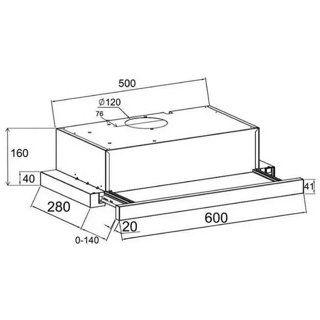 Вытяжка встраиваемая Lex Hubble 2M 600 IX (Цвет: Inox)