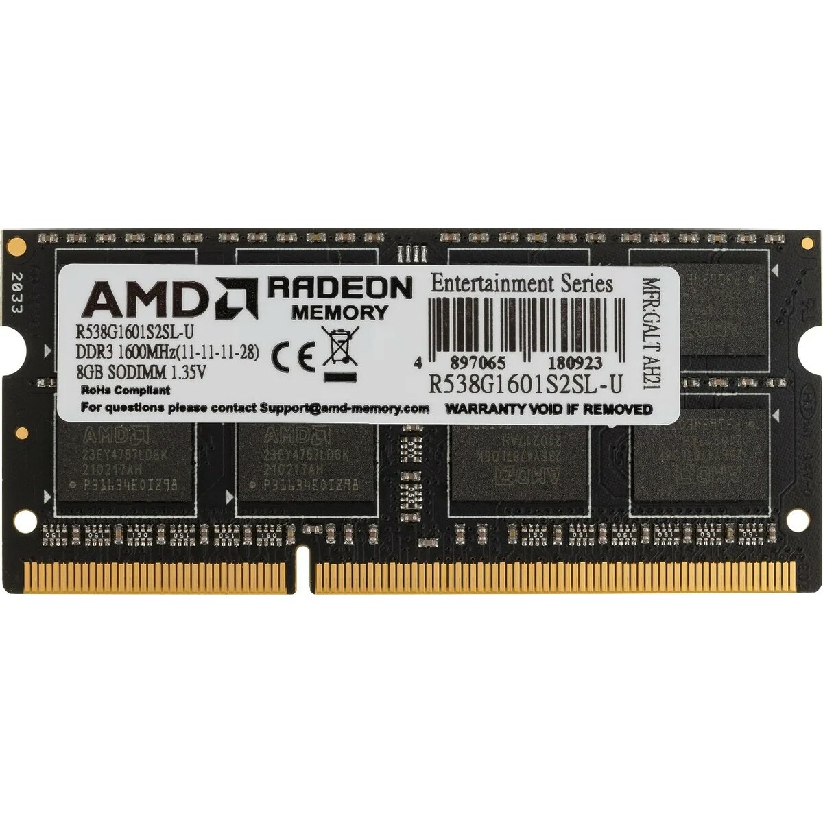 Память DDR3 8Gb 1600MHz AMD R538G1601S2SL-U