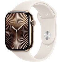 Умные часы Apple Watch Series 10 46mm Titanium Case with Sport Band S/M (Цвет: Gold/Starlight)