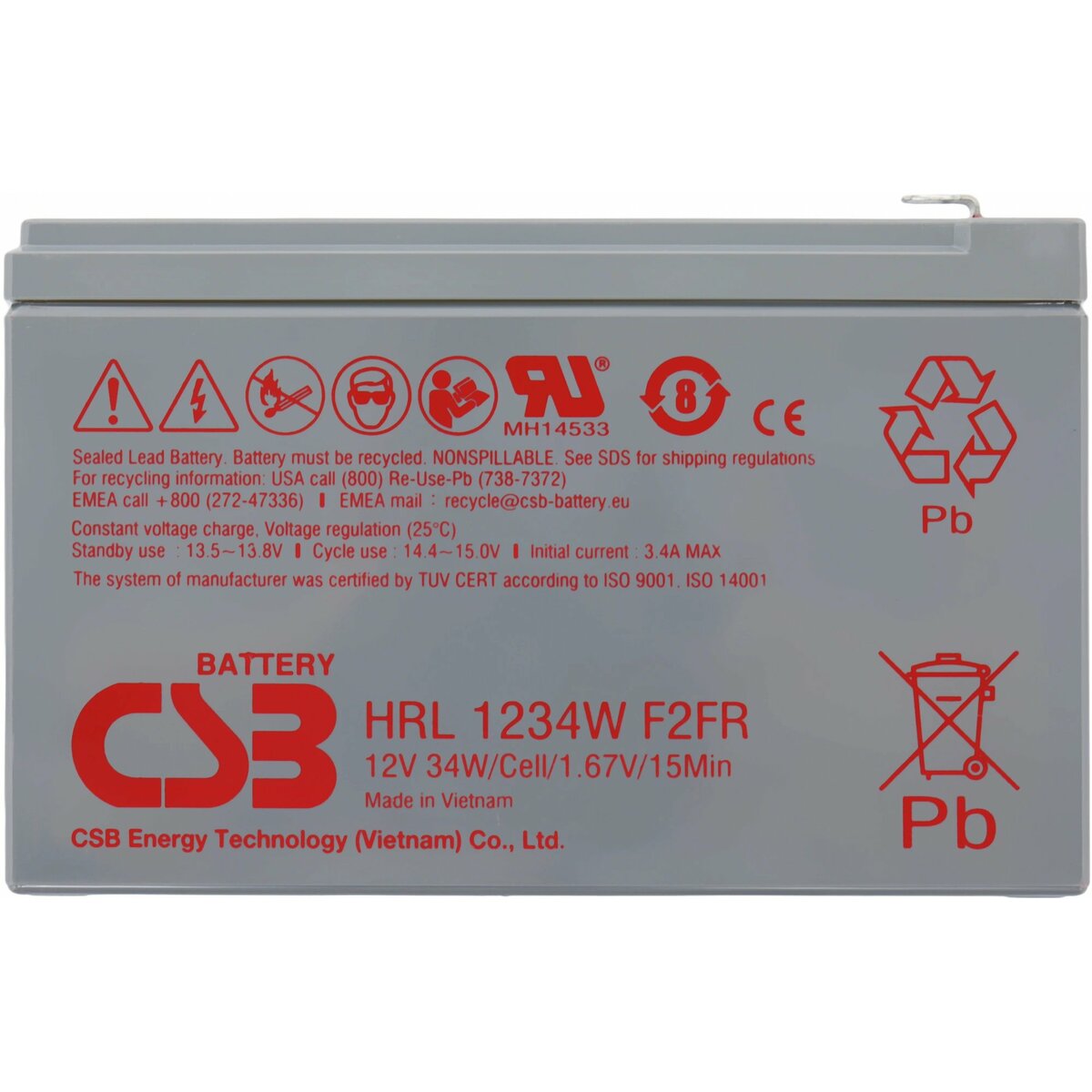 Батарея для ИБП CSB HRL1234W F2 FR
