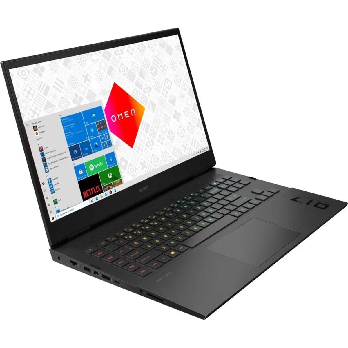 Ноутбук HP Omen 17-ck0045ur Core i7 11800H 16Gb SSD1Tb NVIDIA GeForce RTX3080 16Gb 17.3 IPS QHD (2560x1440) Windows 10 Home black WiFi BT Cam