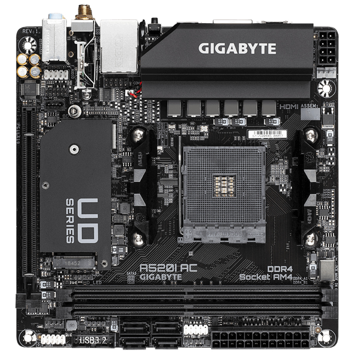 Материнская плата Gigabyte A520I AC rev. 1.1