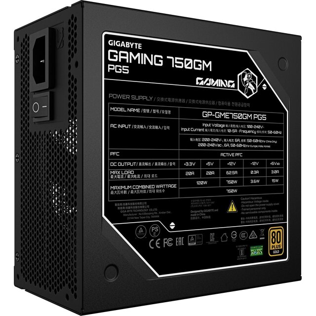 Блок питания Gigabyte ATX 750W GP-GME750GM PG5 Блок питания Gigabyte ATX 750W GP-GME750GM PG5