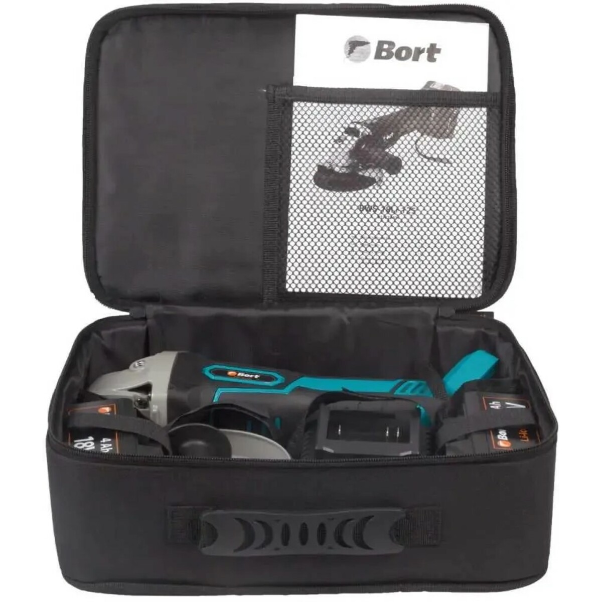 Углошлифовальная машина Bort BWS-18Li-125 (Цвет: Black/Green)