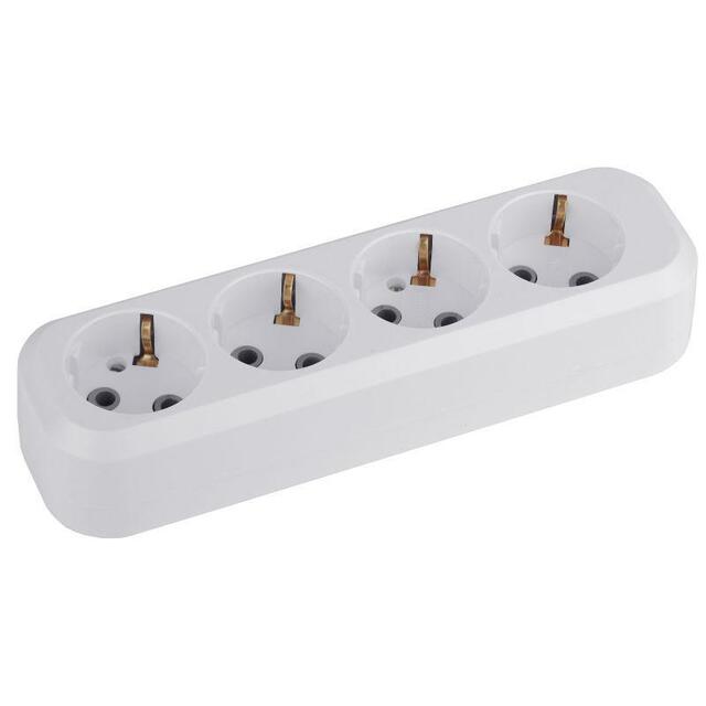 Колодка удлинителя ЭРА Б0028340 (4 розетки) (Цвет: White)