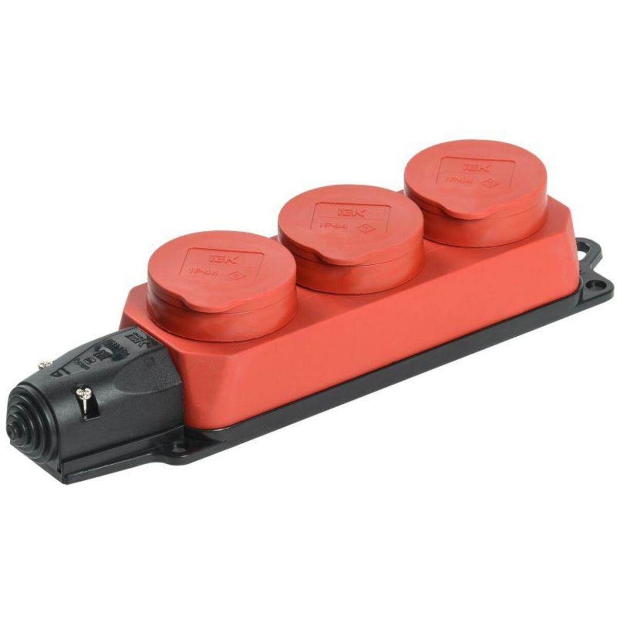 Розетка IEK PKR61-016-2-K04 (3 розетки) (Цвет: Red)