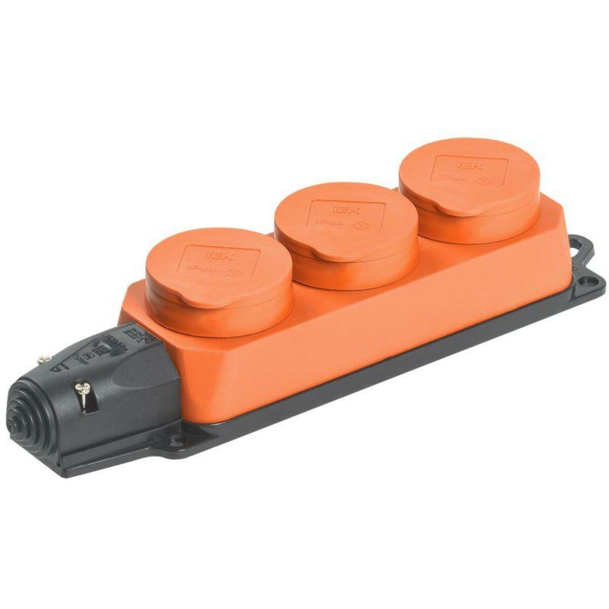 Розетка IEK PKR61-016-2-K09 Омега (3 розетки) (Цвет: Orange)