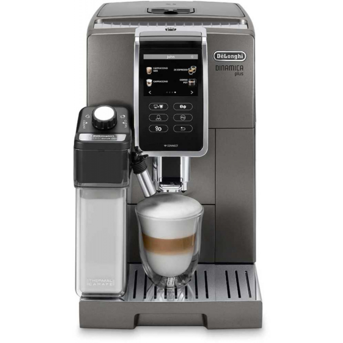Кофемашина DeLonghi Dinamica ECAM 370.95.T (Цвет: Titan)