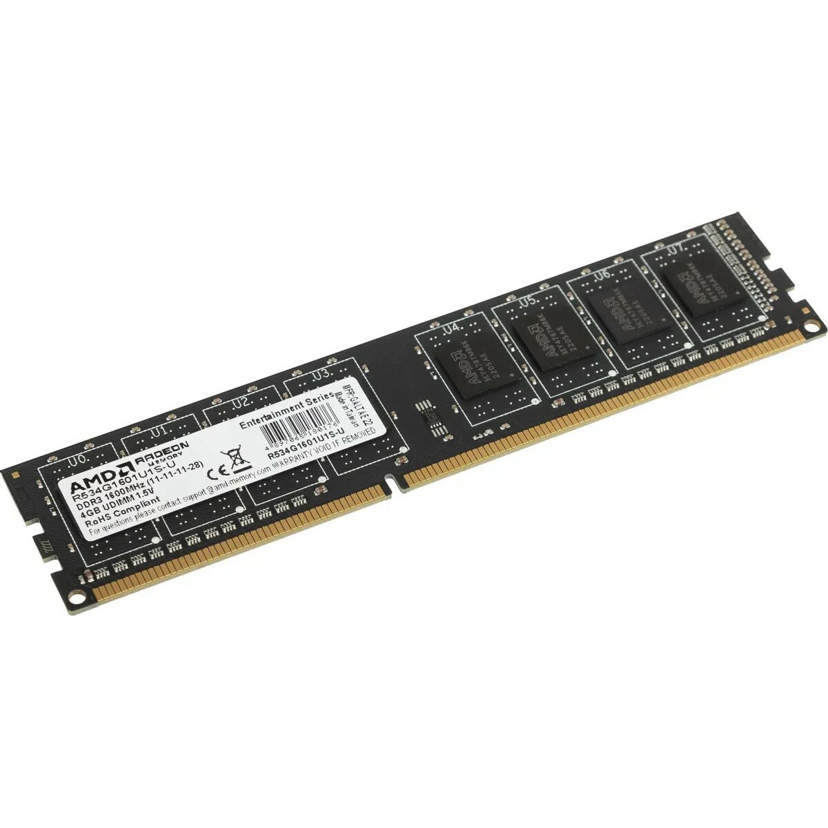Память DDR3 4Gb 1600MHz AMD R534G1601U1S-U 