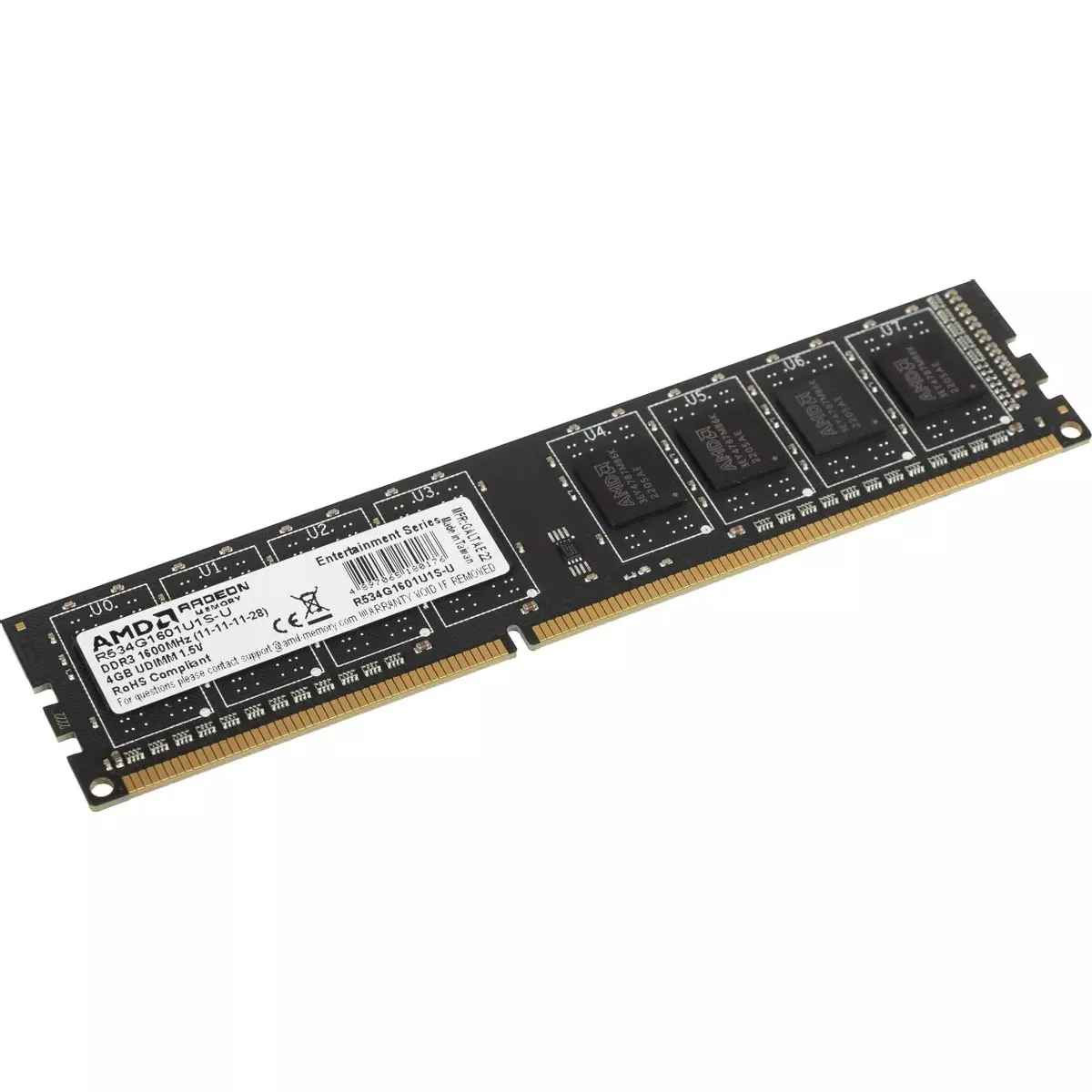 Память DDR3 4Gb 1600MHz AMD R534G1601U1S-U 