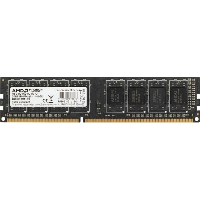 Память DDR3 4Gb 1600MHz AMD R534G1601U1S-U 