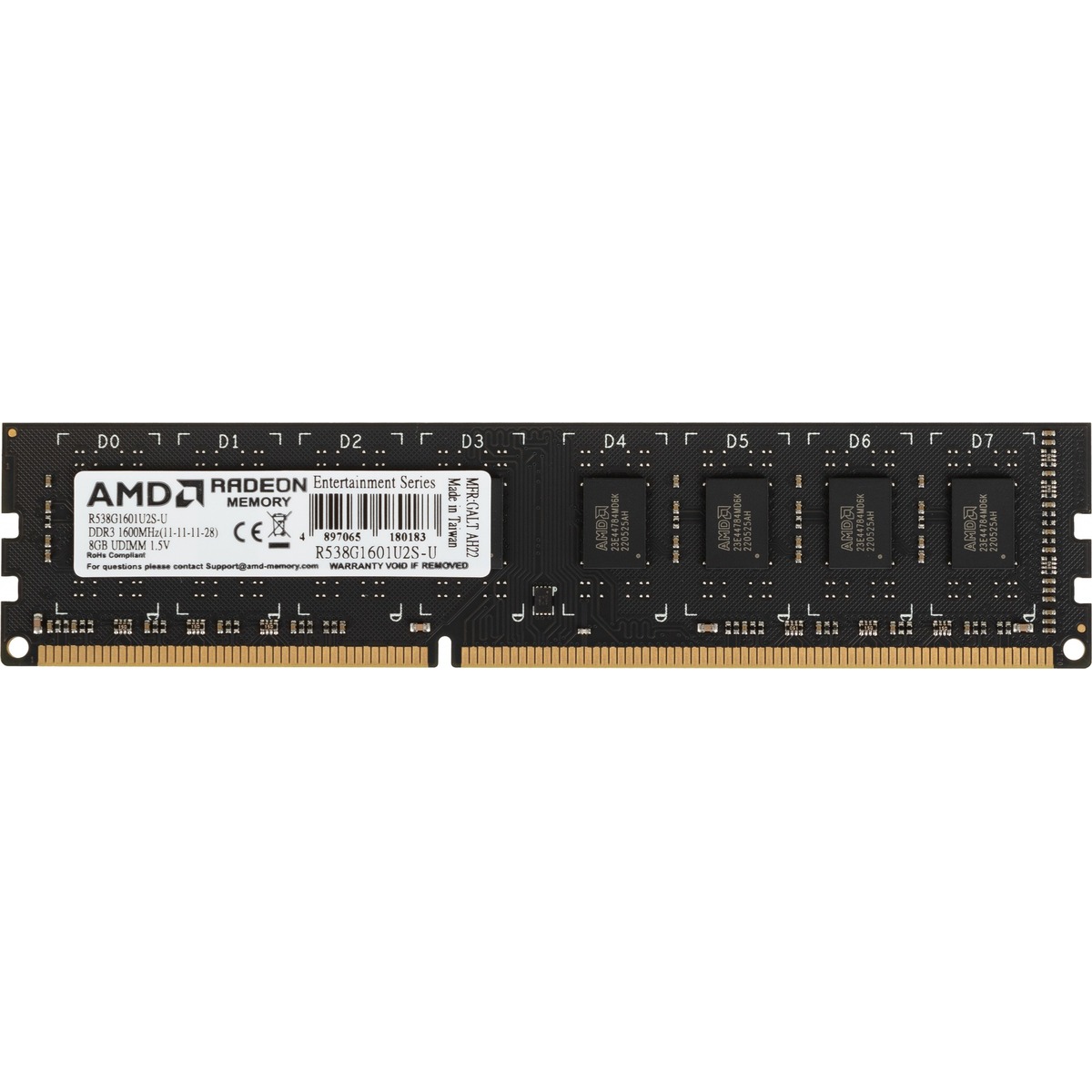 Память DDR3 8Gb 1600MHz AMD R538G1601U2S-U
