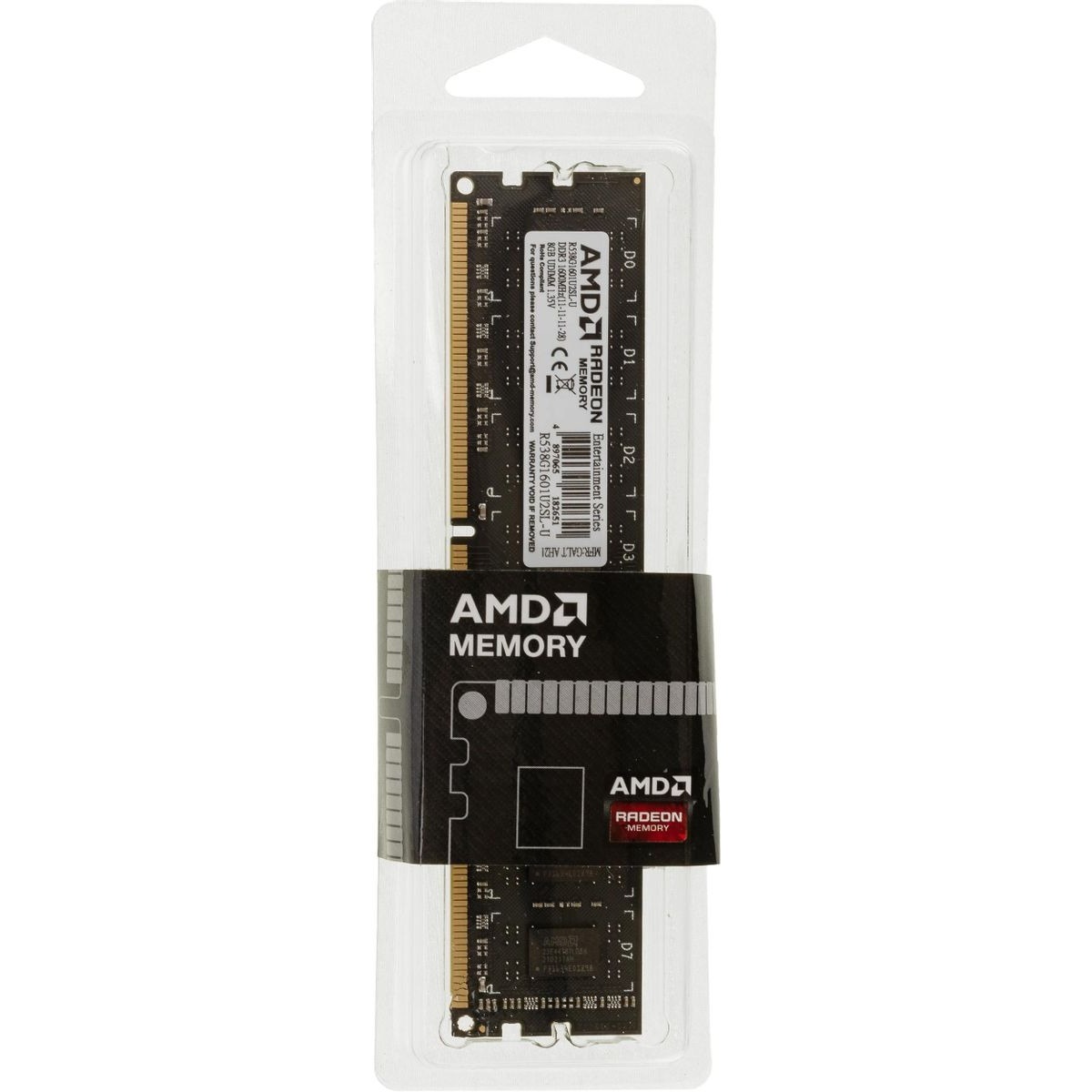 Память DDR3 8Gb 1600MHz AMD R538G1601U2SL-U RTL PC3-12800 CL11 LONG DIMM 240-pin 1.35В