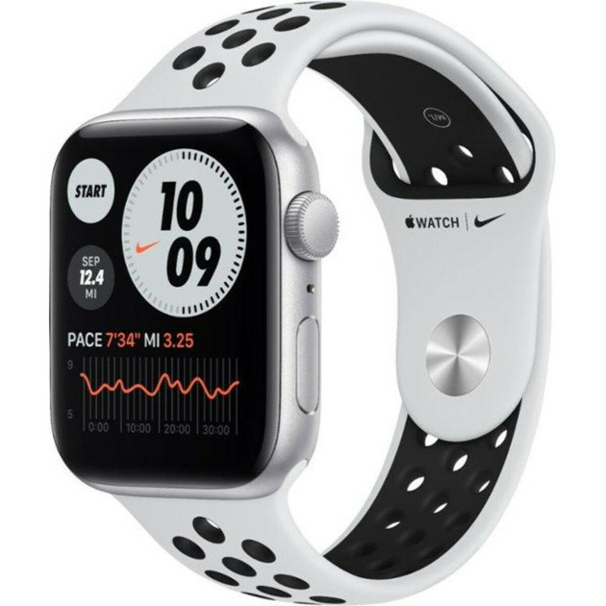 Умные часы Apple Watch SE GPS 44mm Aluminum Case with Nike Sport Band MYYH2RU / A (Цвет: Silver / Pure Platinum / Black)