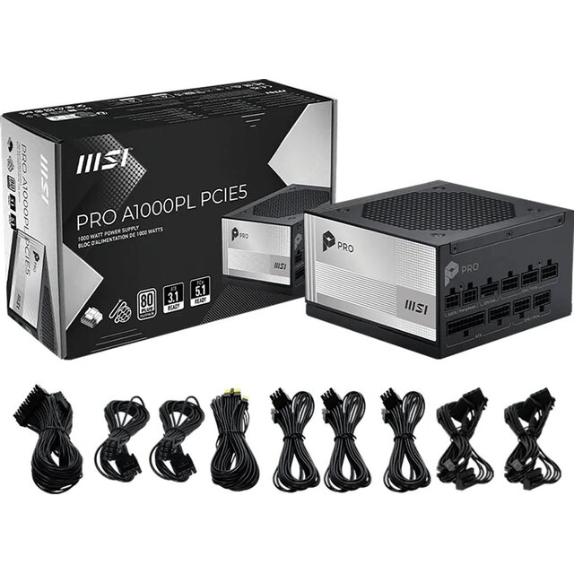 Блок питания MSI ATX 1000W Pro A1000PL Блок питания MSI ATX 1000W Pro A1000PL