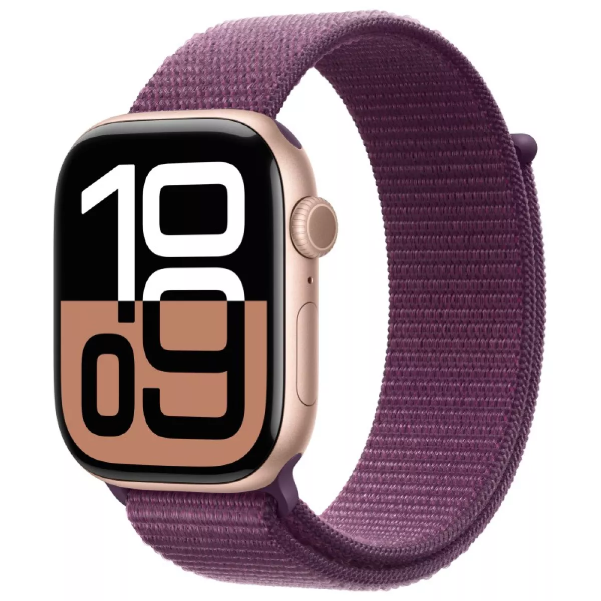 Умные часы Apple Watch Series 10 46mm Aluminum Case with Sport Loop (Цвет: Rose Gold/Plum) 