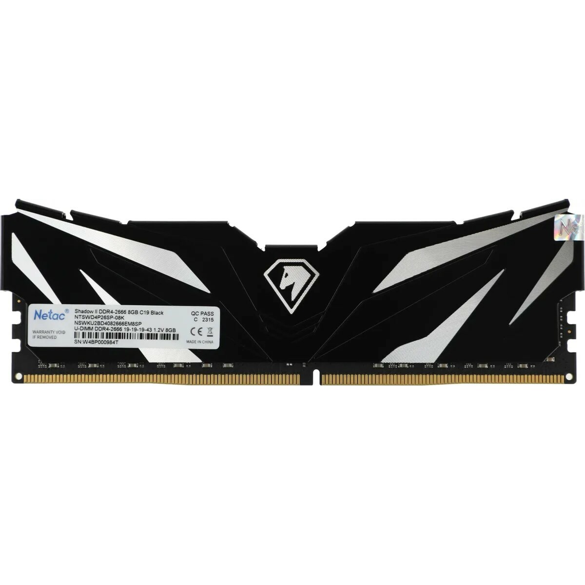 Память DDR4 8GB 2666MHz Netac NTSWD4P26SP-08K 