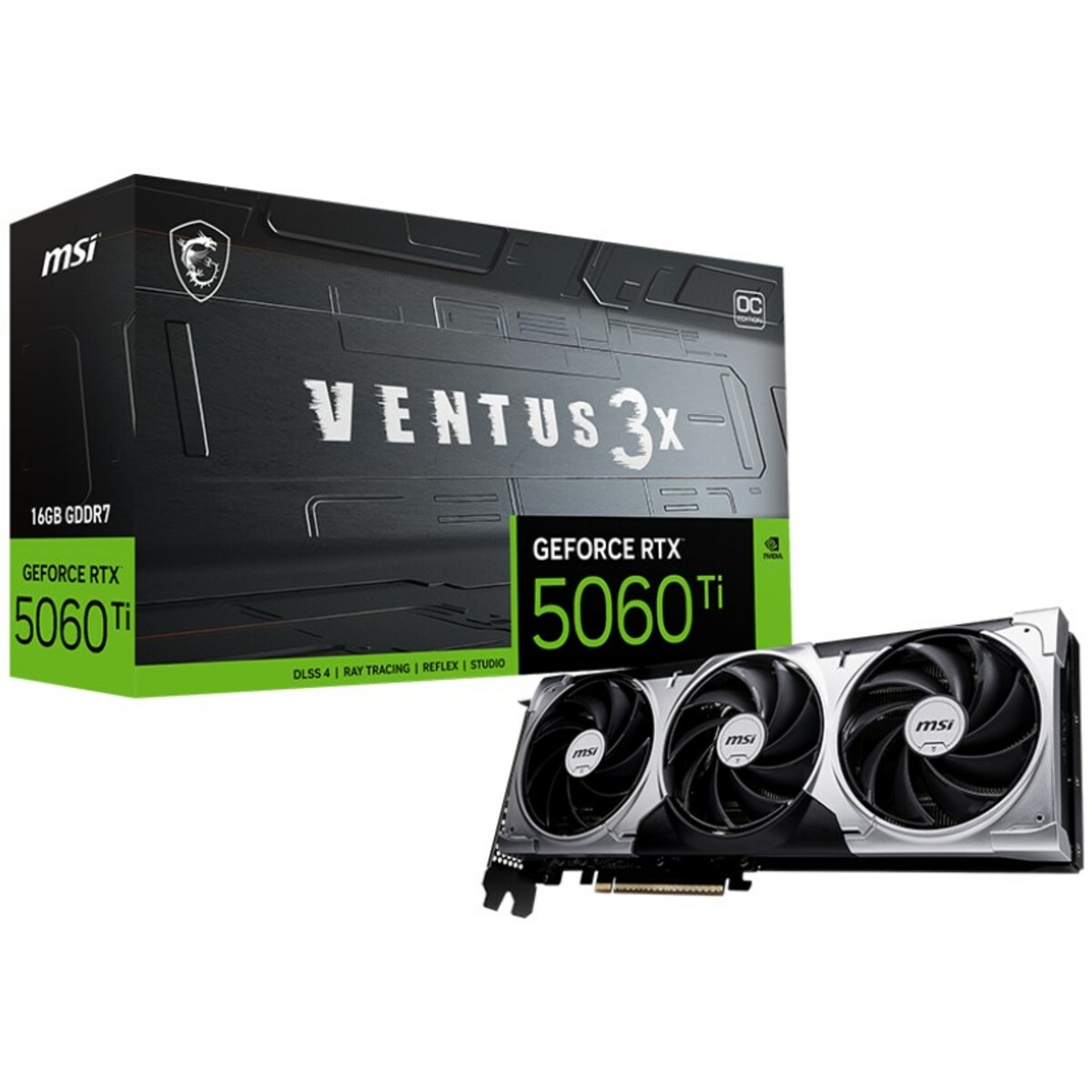 Видеокарта MSI GeForce RTX 5060 Ti VENTUS 3X OC 16G (912-V812-077)