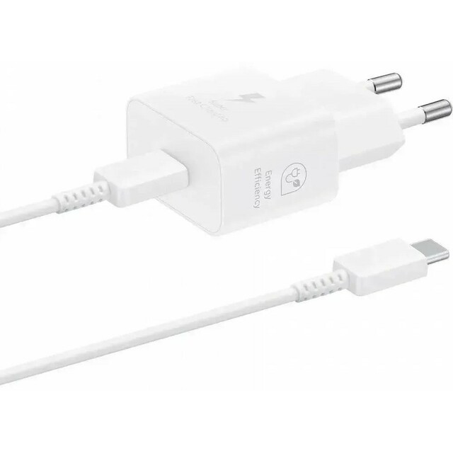 Сетевое зарядное устройство Samsung EP-T2510 25W Type-C+ Cable, белый