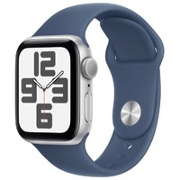 Умные часы Apple Watch SE (2024) 40mm Aluminum Case with Sport Band S/M (Цвет: Silver/Denim)