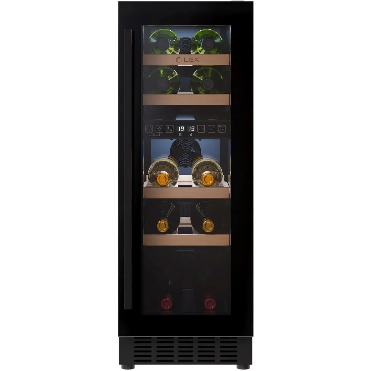 Винный шкаф Lex LWD3017BL dual zone, черный