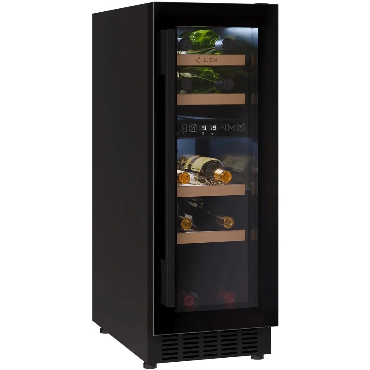 Винный шкаф Lex LWD3017BL dual zone, черный