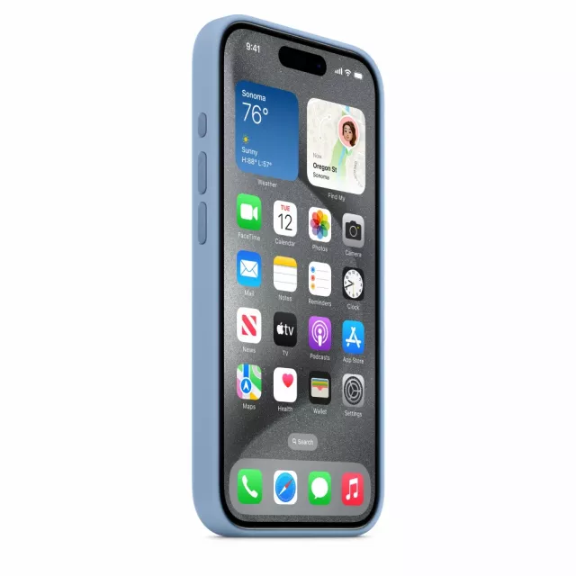 Чехол-накладка Apple Silicone Case with MagSafe для смартфона Apple iPhone 15 Pro (Цвет: Winter Blue)