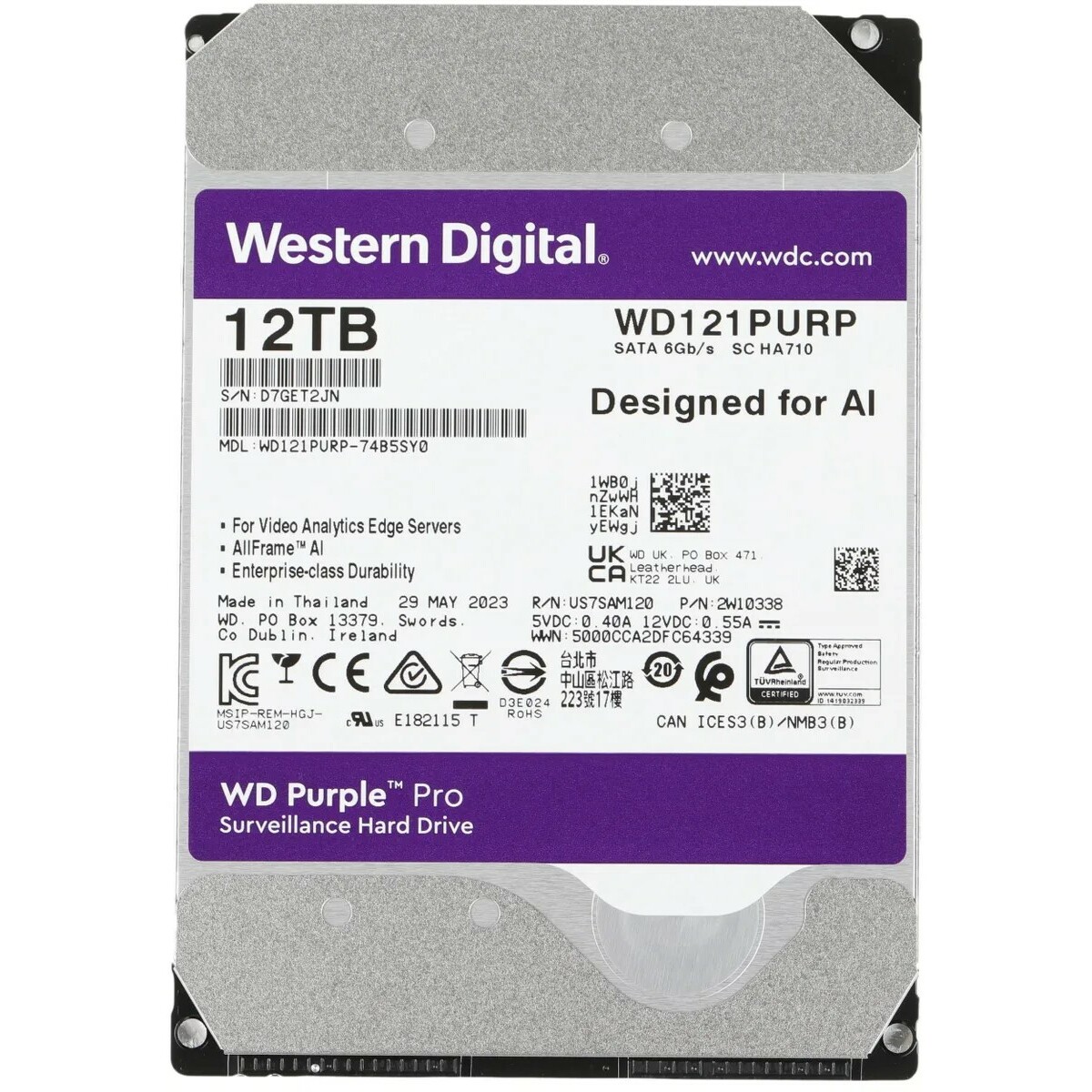 Жесткий диск Western Digital SATA-III 12Tb WD121PURP