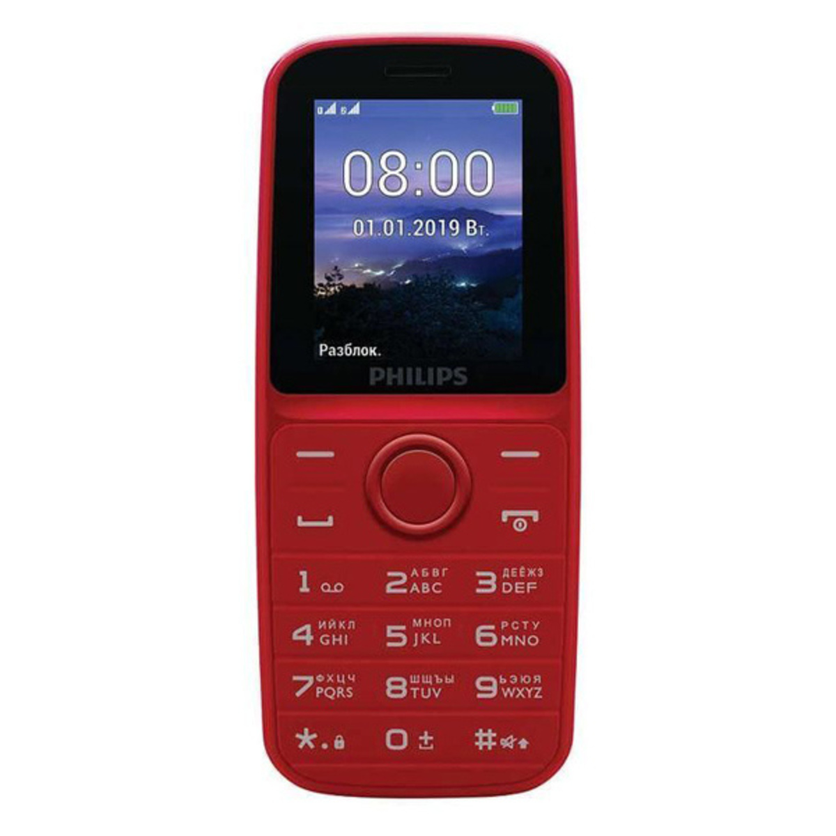 Мобильный телефон Philips Xenium E109 (Цвет: Red)