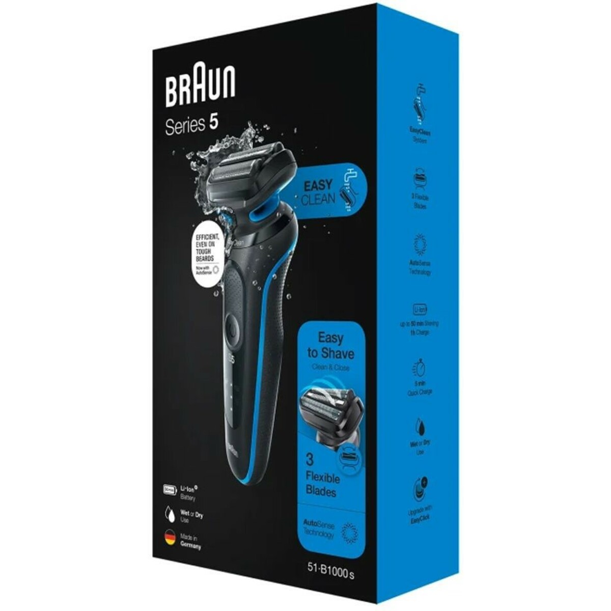 Бритва сетчатая Braun Series 5 51-B1000s (Цвет: Black / Blue)