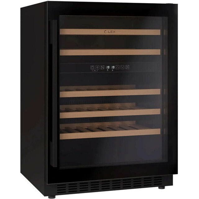 Винный шкаф Lex LWD6046BL dual zone, черный