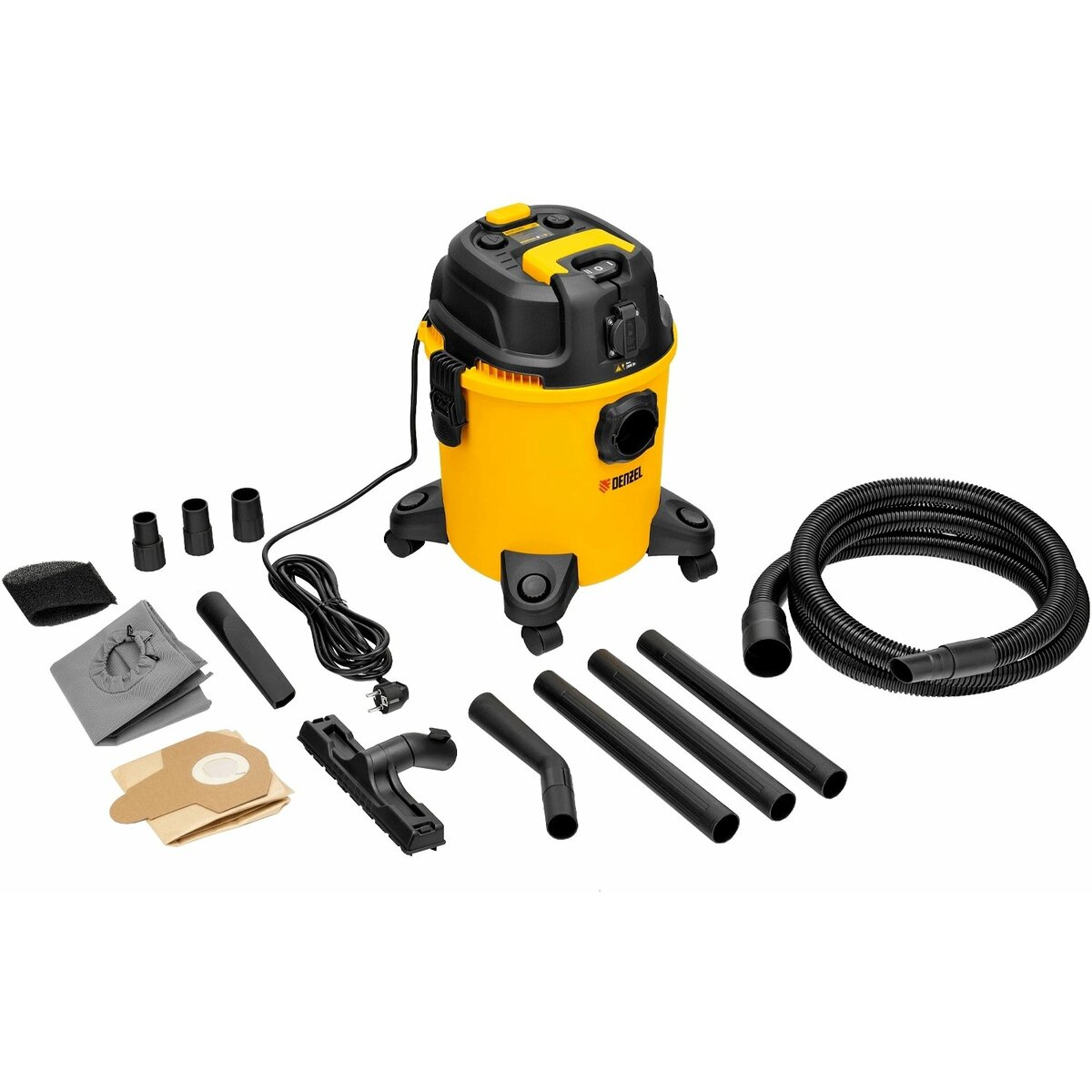Строительный пылесос Denzel RVC20 (Цвет: Yellow)