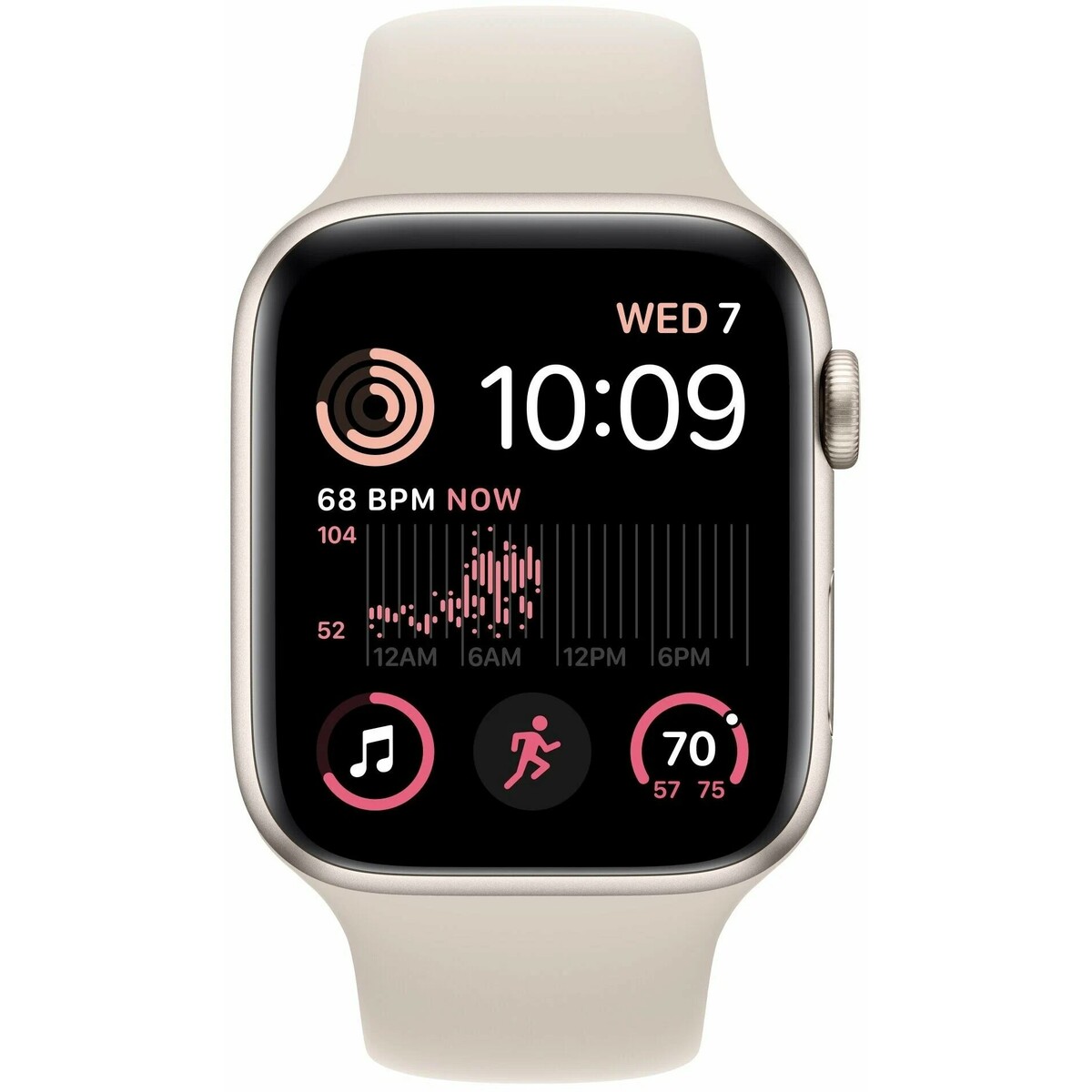 Умные часы Apple Watch SE (2023) 44mm Aluminum Case with Sport Band S/M (Цвет: Starlight)