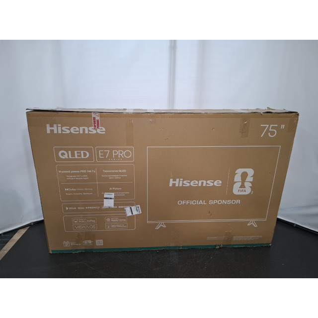 Телевизор Hisense 75" 75E7Q PRO, черный