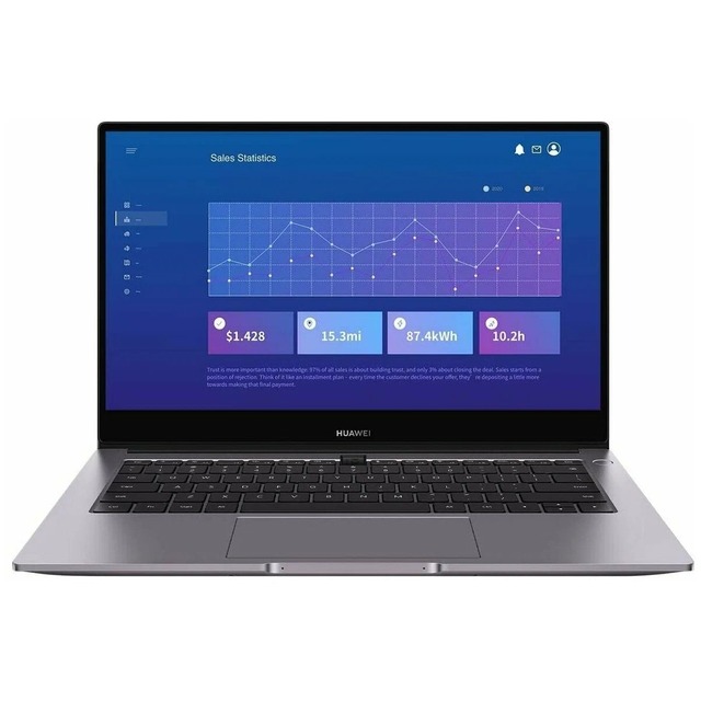 Ноутбук Huawei MateBook B3-520 Core i5 1135G7 8Gb SSD512Gb Intel Iris Xe graphics 15.6 IPS FHD (1920x1080) Windows 10 Professional grey WiFi BT Cam