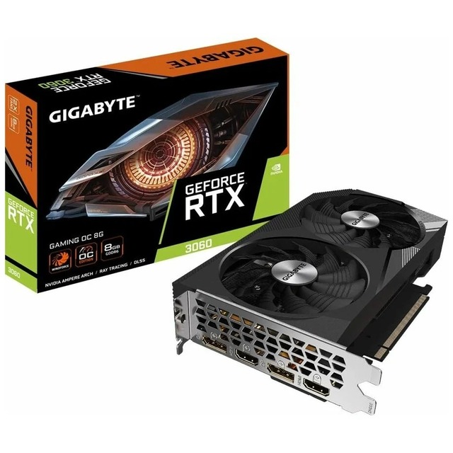 Видеокарта GIGABYTE GeForce RTX 3060 GAMING OC 8G rev. 2.0 (GV-N3060GAMING OC-8GD)